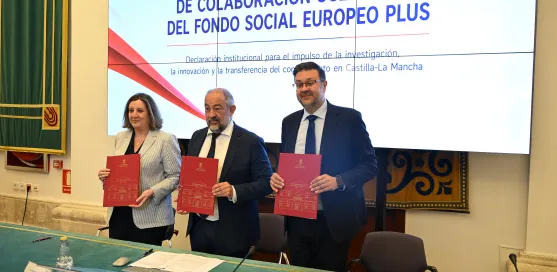 El Gobierno de Castilla-La Mancha y la Universidad de Castilla-La Mancha (UCLM) han rubricado hoy una adenda al convenio de colaboración entre ambas instituciones en el marco del Fondo Social Europeo + (FSE+)